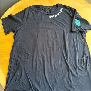 Black Tee with Heart Graphic by